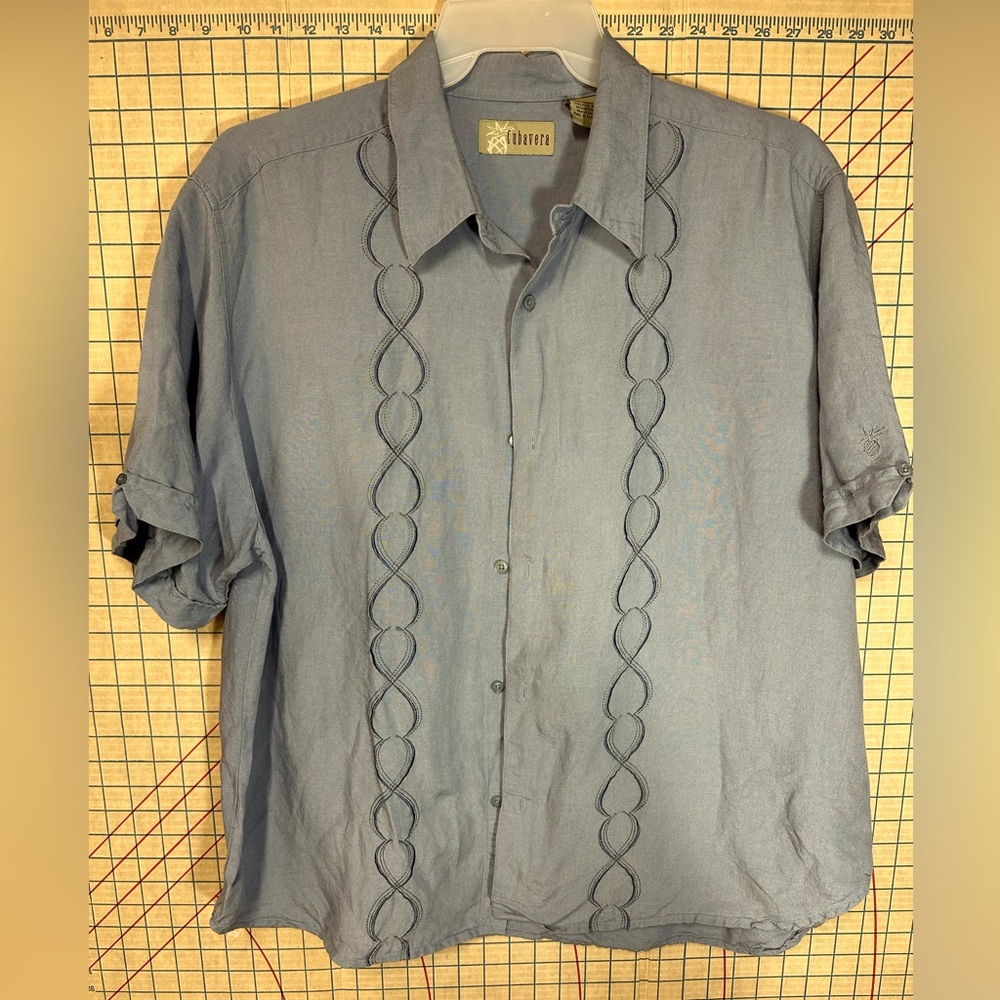 Cubavera Linen Short Sleeve Mens Button Up XXL